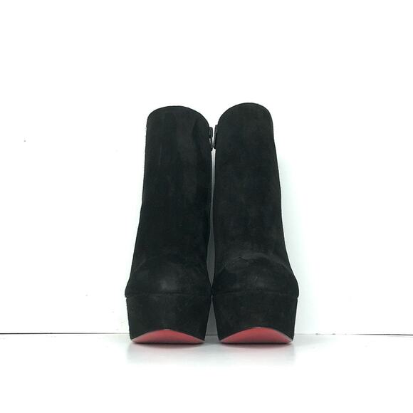 Christian Louboutin Movida 130 Platform Zip Black Suede Booty 39 - Picture 5 of 8